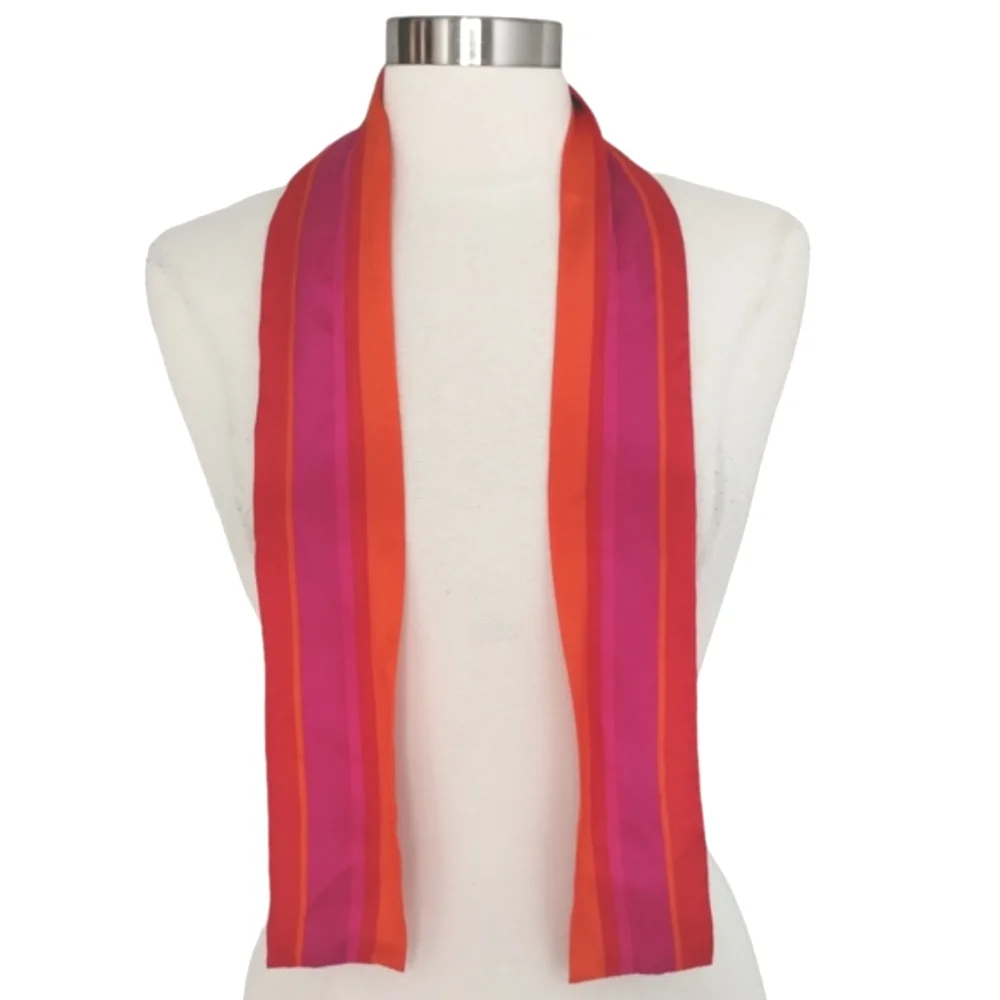 Vintage Liz Claiborne Silk Scarf Orange Red Purple WPL 12931